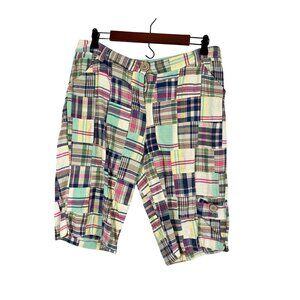 Retro Plaid Patchwork Shorts Men 32" Colorful Old Money Preppy Classic Nantucket